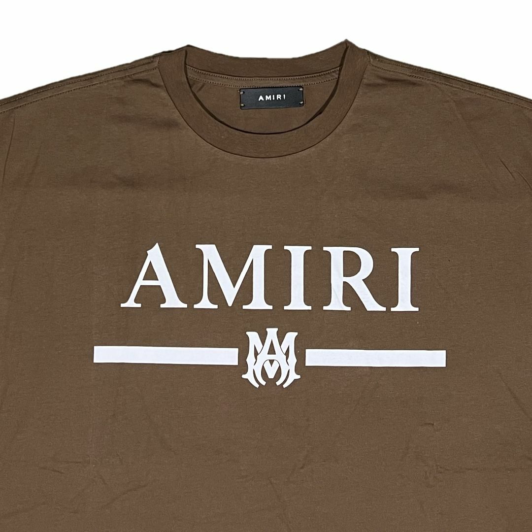 72cm身幅AMIRI アミリ イエローペイント ブリーチ 半袖 Tシャツ ブラウン S