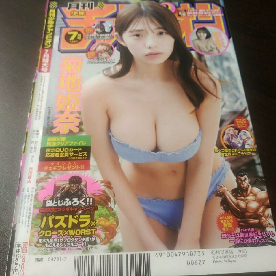 秋田書店(アキタショテン)の菊池姫奈  両面クリアファイル付き   月刊少年チャンピオン エンタメ/ホビーの雑誌(アート/エンタメ/ホビー)の商品写真