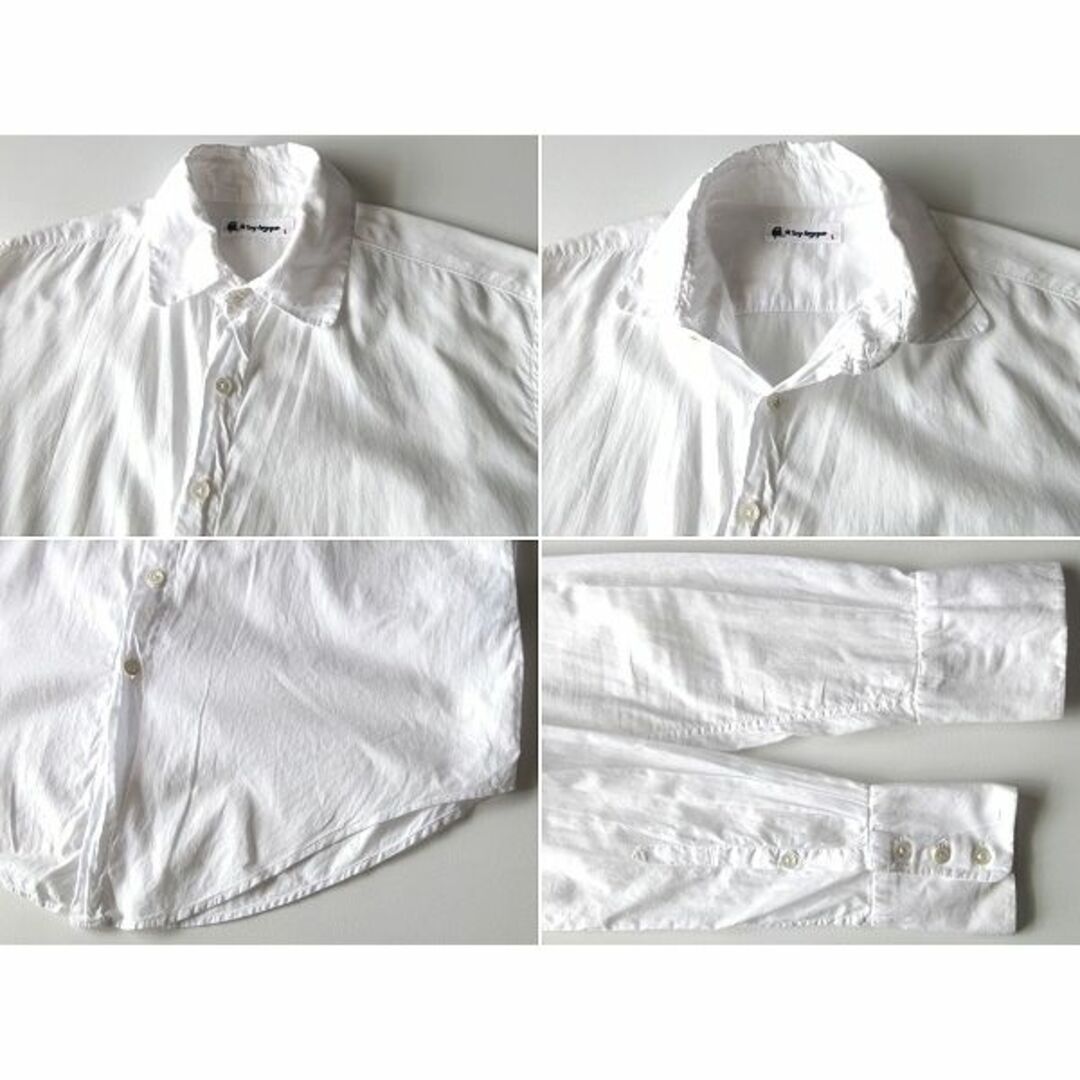 45rpm R刺繍 インドカディブラウス 丸襟シャツ 1 白 ホワイト インド製
