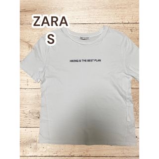 ザラ(ZARA)の【未使用】ZARA♡ザラ♡ロゴTシャツ♡半袖♡ホワイト♡Sサイズ(Tシャツ(半袖/袖なし))