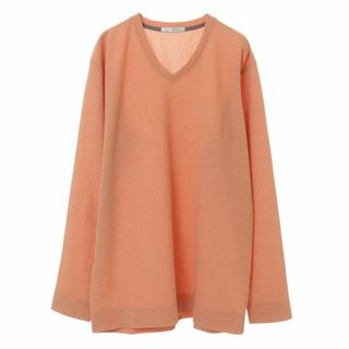 メンズメルローズ(MEN'S MELROSE)の【オレンジ】リンクスストライプVネックロングスリーブTシャツ(その他)