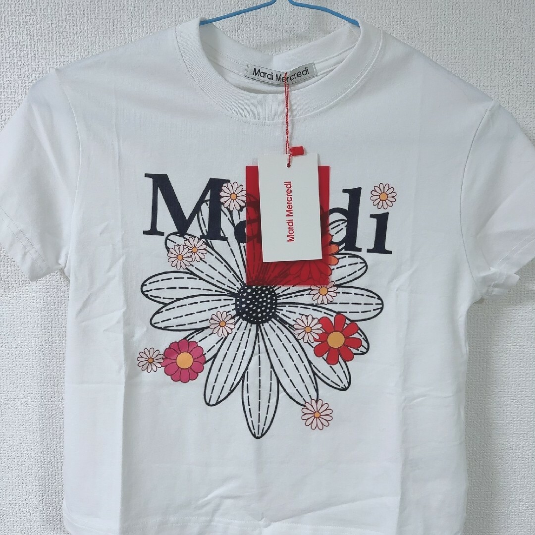 マルディメクルディ クロップドTシャツ レディース ホワイト ショート丈 韓国
