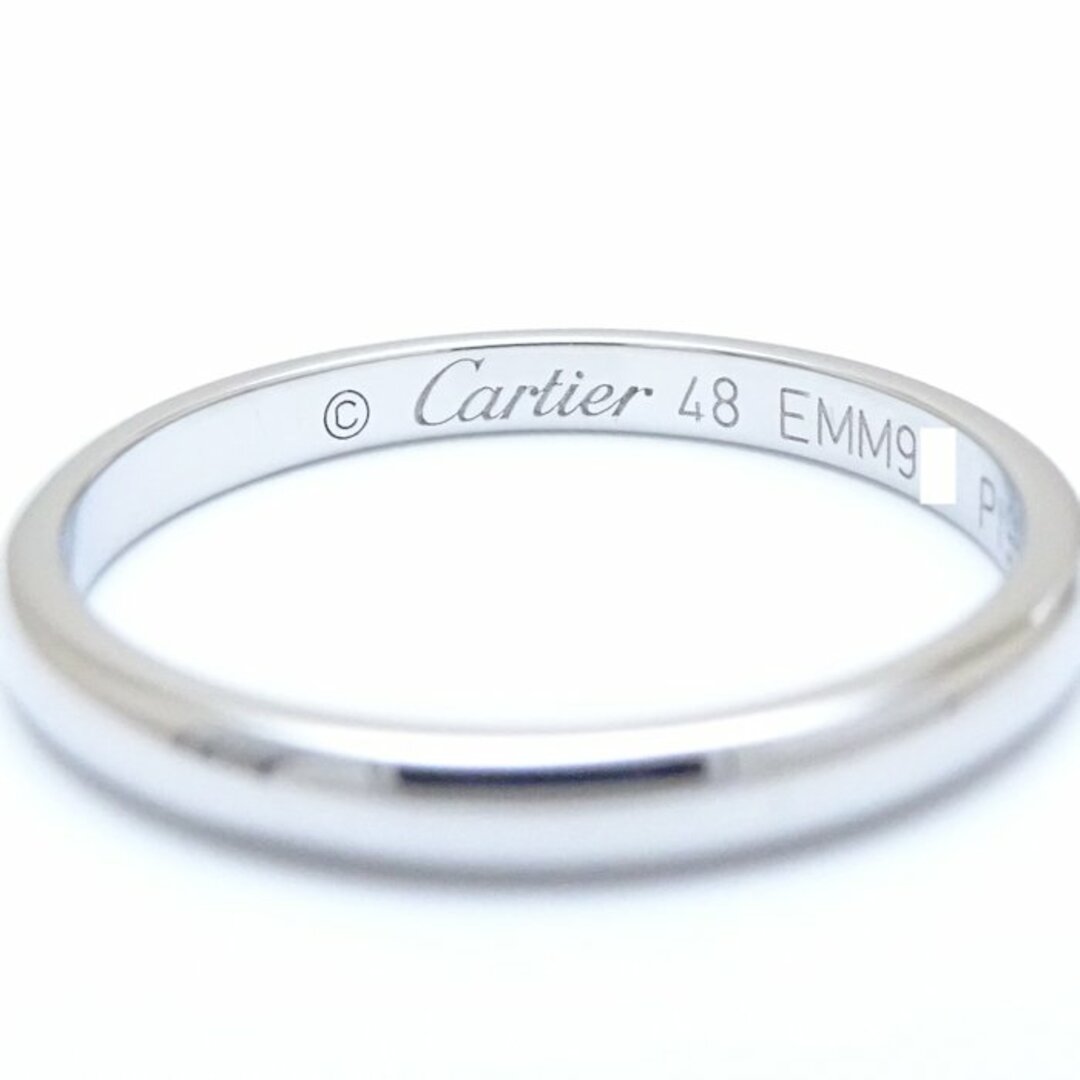 カルティエ CARTIER 1895 ウェディング リング 指輪 #48 8号 2mm Pt950プラチナ B4078000/B4078048 / 290096【BJ】