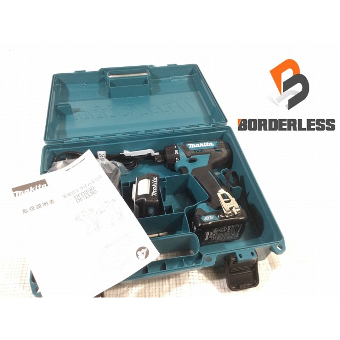 ☆未使用品☆makita マキタ 10.8V 充電式ドライバドリル DF033DSHX バッテリー2個(1.5Ah) 充電器 ケース付 ドリルドライバー 