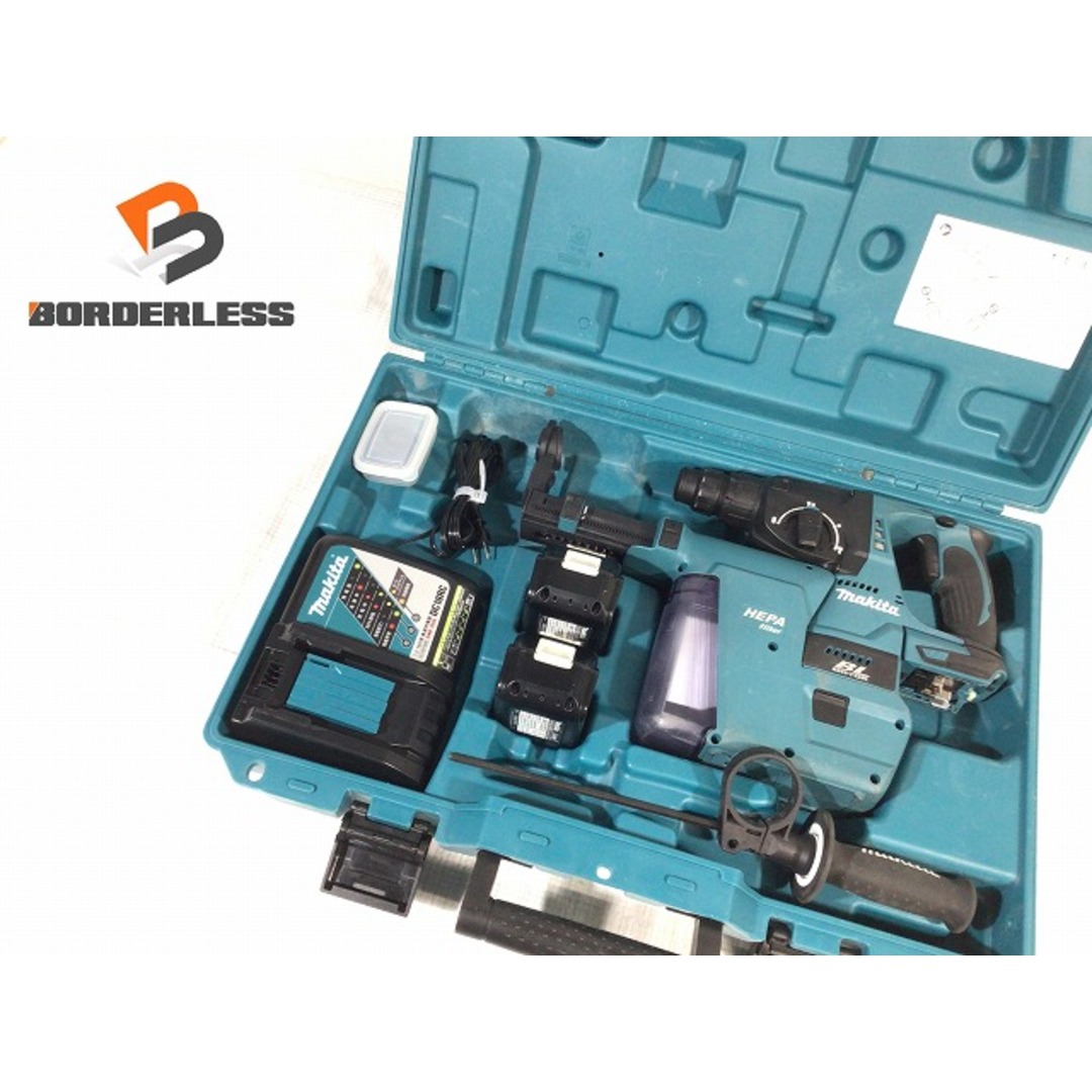 ☆比較的綺麗☆makita マキタ 18V 充電式ハンマドリル HR244DRGXV 集じんシステム(DX01) バッテリー2個(18V 6.0Ah) 充電器付き 75755