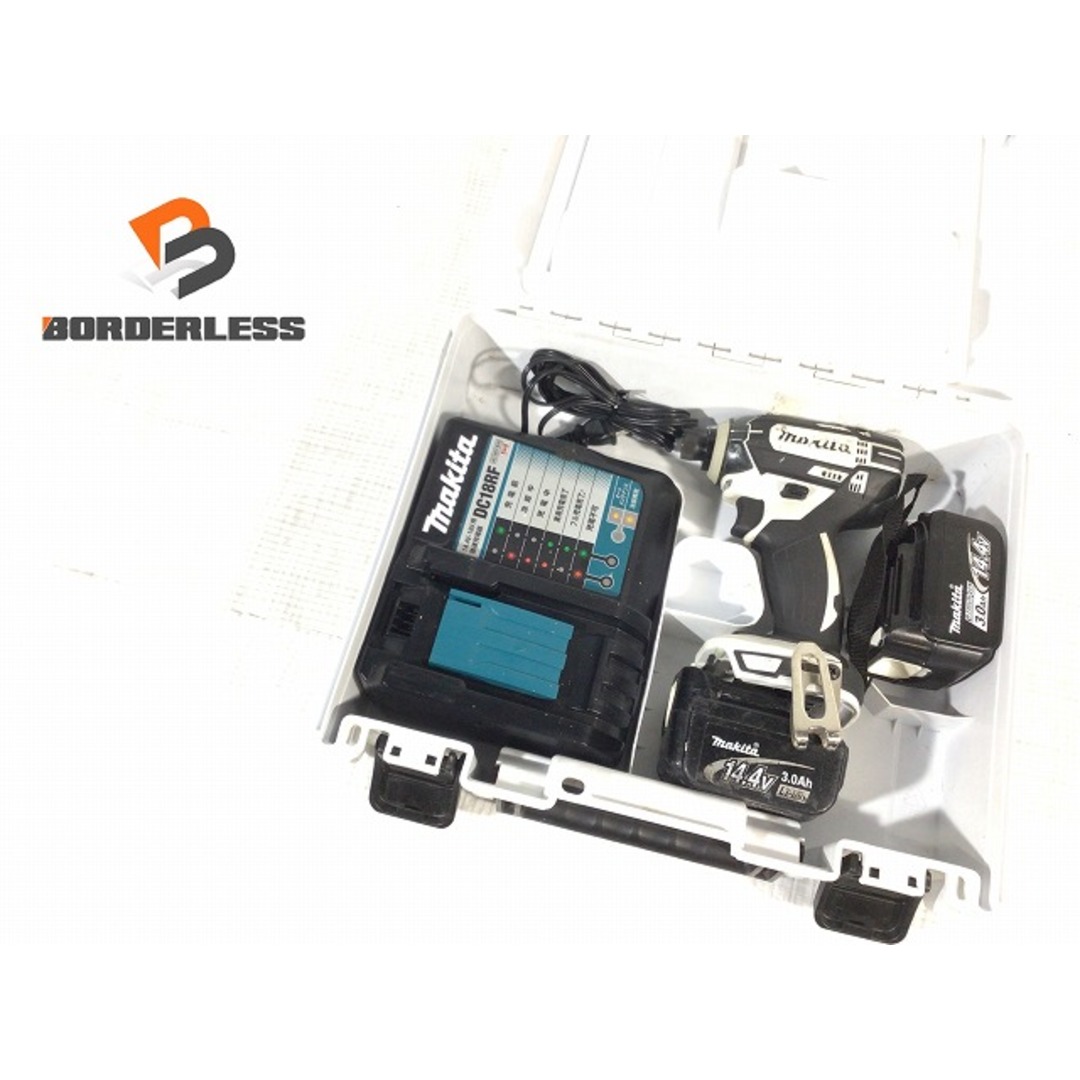 ☆比較的綺麗です☆makita マキタ 14.4V 充電式インパクトドライバ TD138DRFXW バッテリー2個(14.4V 3.0Ah) 充電器 ケース付き 76569