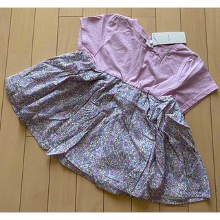 プティマイン 小花柄カットチュニック 130
