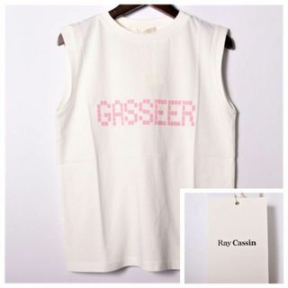 レイカズン(RayCassin)のG0188 レイカズン ノースリーブ ホワイト×ピンク タグ付き サイズFREE(Tシャツ(半袖/袖なし))