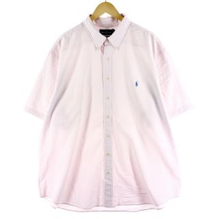 ラルフローレン(Ralph Lauren)の古着 ラルフローレン Ralph Lauren CLASSIC FIT クラシックフィット 半袖 ボタンダウン ストライプシャツ メンズXXL /eaa360559(シャツ)