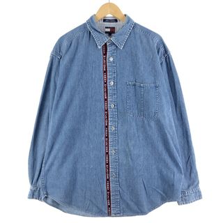 トミーヒルフィガー(TOMMY HILFIGER)の古着 90年代 トミーヒルフィガー TOMMY HILFIGER JEANS 長袖 デニムシャツ メンズXL ヴィンテージ /eaa360554(シャツ)