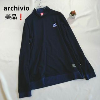 アルチビオ(archivio)の美品❗アルチビオ　メンズゴルフ　長袖カットソー　ネイビー　春　サイズ46/Ｍ(ウエア)