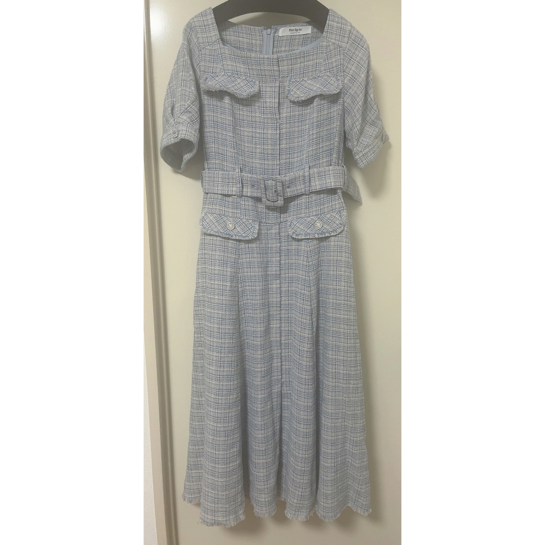 Her lip to(ハーリップトゥ)のClassic Tweed Belted Dress レディースのワンピース(ロングワンピース/マキシワンピース)の商品写真