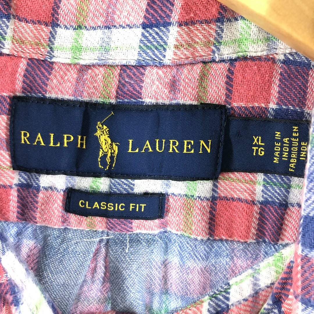 Ralph Lauren(ラルフローレン)の古着 ラルフローレン Ralph Lauren CLASSIC FIT クラシックフィット チェック柄 長袖 ボタンダウン フランネルシャツ メンズXL /eaa360563 メンズのトップス(シャツ)の商品写真