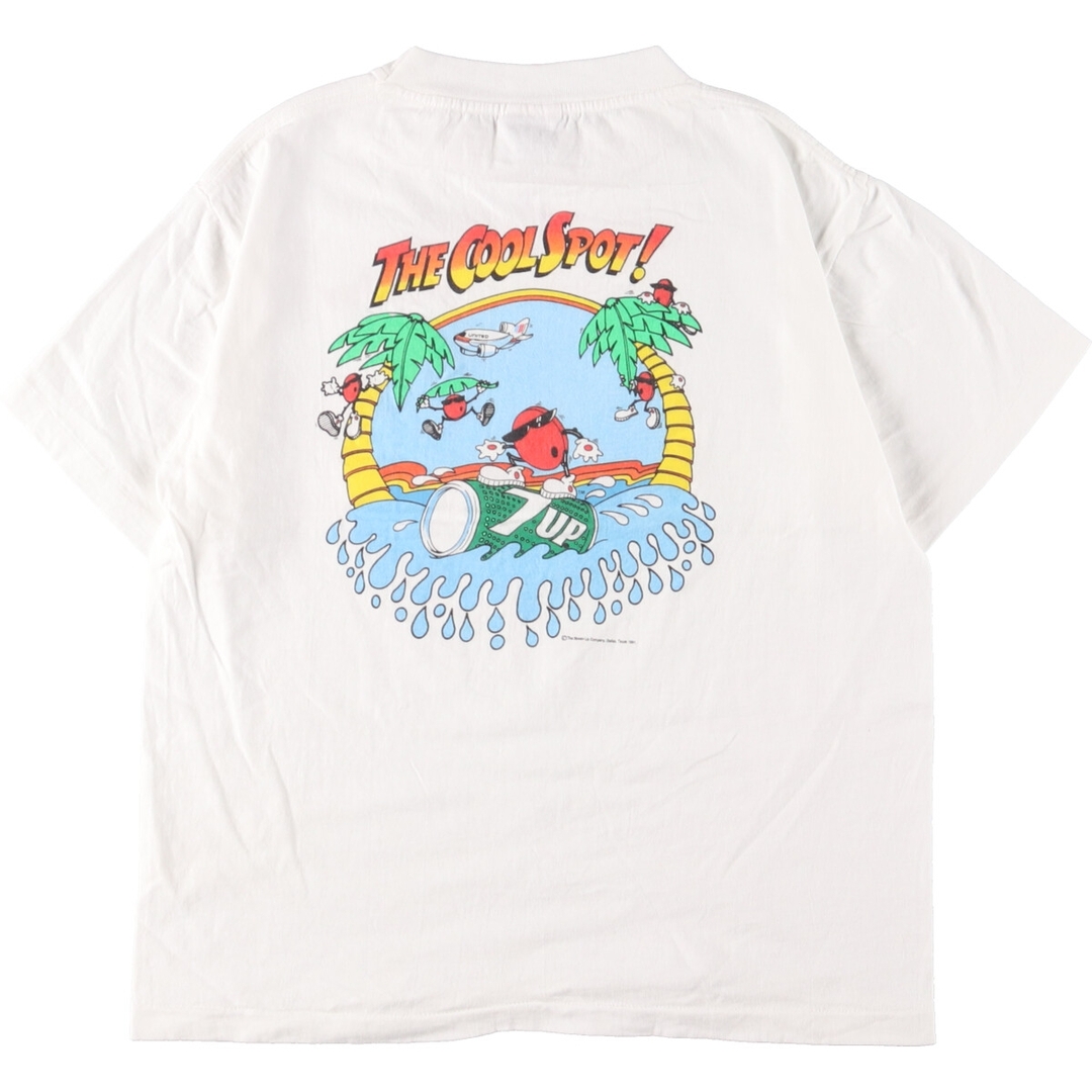 90年代 NATIONAL 7UP セブンアップ バックプリント アドバタイジングTシャツ USA製 メンズM ヴィンテージ /eaa361504 1