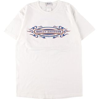 ハーレーダビッドソン(Harley Davidson)の古着 ハーレーダビッドソン Harley-Davidson Hanes ヘインズ 両面プリント モーターサイクル バイクTシャツ USA製 メンズL /eaa360859(Tシャツ/カットソー(半袖/袖なし))