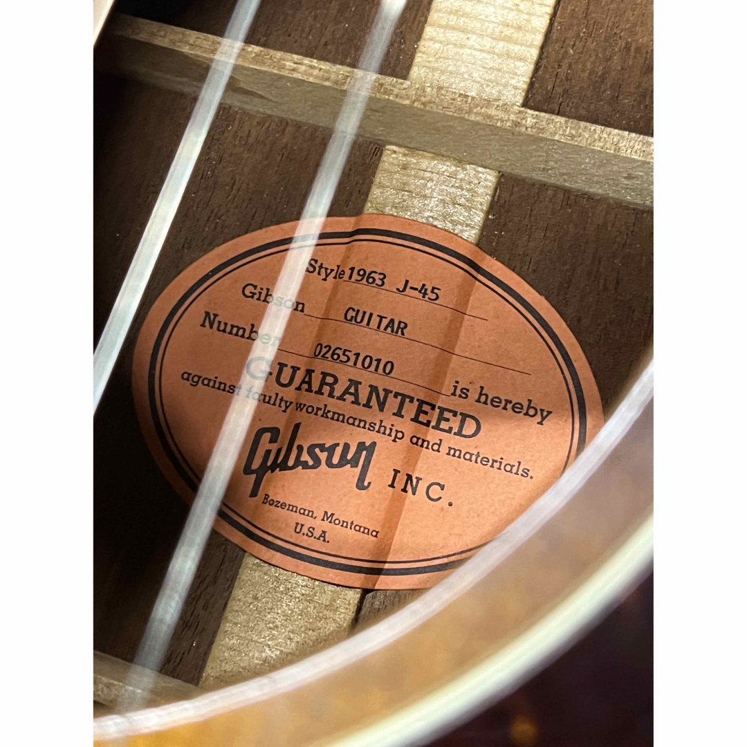 Gibson(ギブソン)のGIBSON J-45 style 1963 2001年製 山野楽器 楽器のギター(アコースティックギター)の商品写真