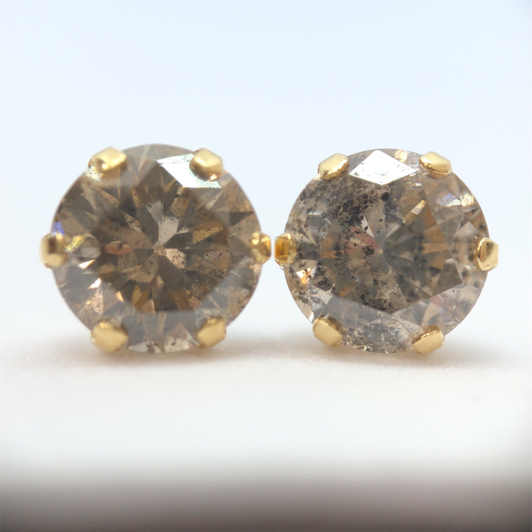 DE-24363 K18YG ピアス ダイヤモンド 1.20ct