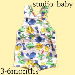 【studio Baby 】くじら　夏柄　サロペット　3-6ヶ月(パンツ)