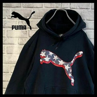 プーマ(PUMA)の【希少デザイン】PUMA⭐︎センターロゴパーカー　星柄　激レア入手困難　ゆるだぼ(パーカー)