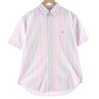 ラルフローレン(Ralph Lauren)の古着 ラルフローレン Ralph Lauren CLASSIC FIT クラシックフィット 半袖 ボタンダウン ストライプシャツ メンズXL /eaa360727(シャツ)