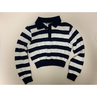 ザラ(ZARA)のZARA ザラ　ショート丈ボーダートップス(カットソー(長袖/七分))