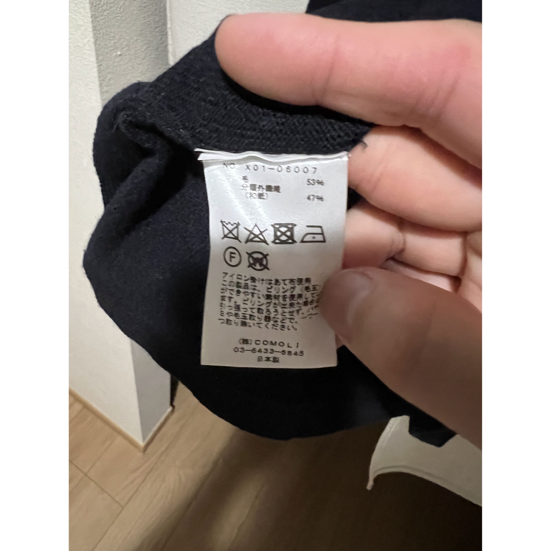 comoli 23ss ウール和紙コモリニット　ネイビー