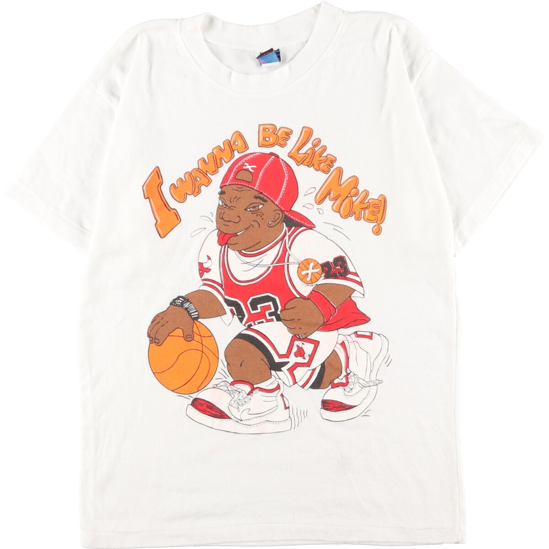 90年代 JAGGLE NBA CHICAGOBULLS シカゴブルズ MICHAEL JORDAN マイケルジョーダン プリントTシャツ USA製 メンズL ヴィンテージ /eaa360874