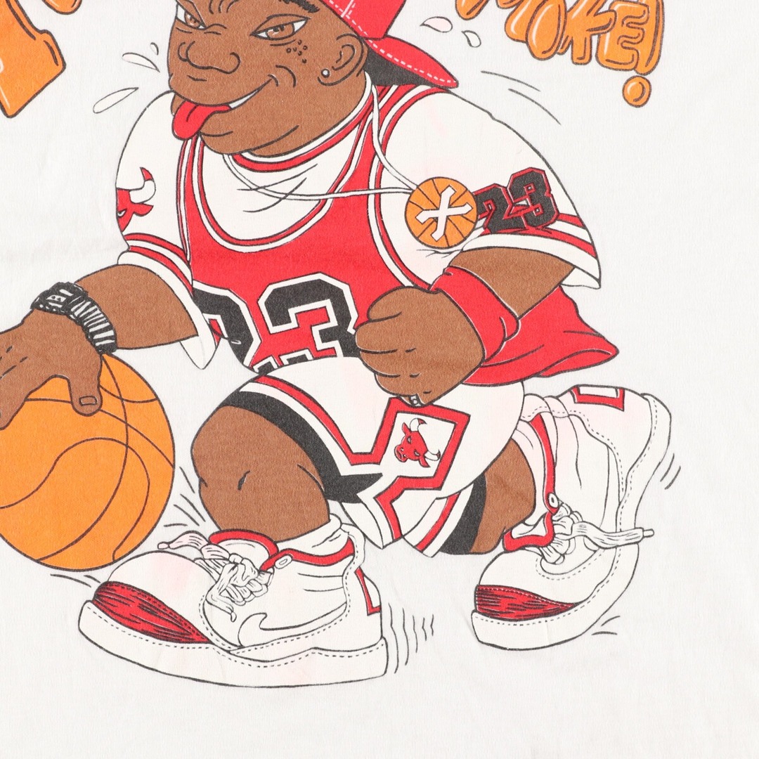 90年代 JAGGLE NBA CHICAGOBULLS シカゴブルズ MICHAEL JORDAN マイケルジョーダン プリントTシャツ USA製 メンズL ヴィンテージ /eaa360874