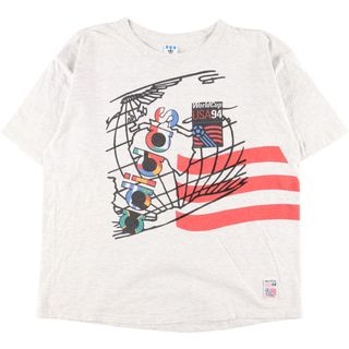 アディダス(adidas)の古着 90年代 アディダス adidas WORLD CUP 94 FIFAワールドカップ USA 1994 スポーツプリントTシャツ USA製 メンズXL ヴィンテージ /eaa360869(Tシャツ/カットソー(半袖/袖なし))