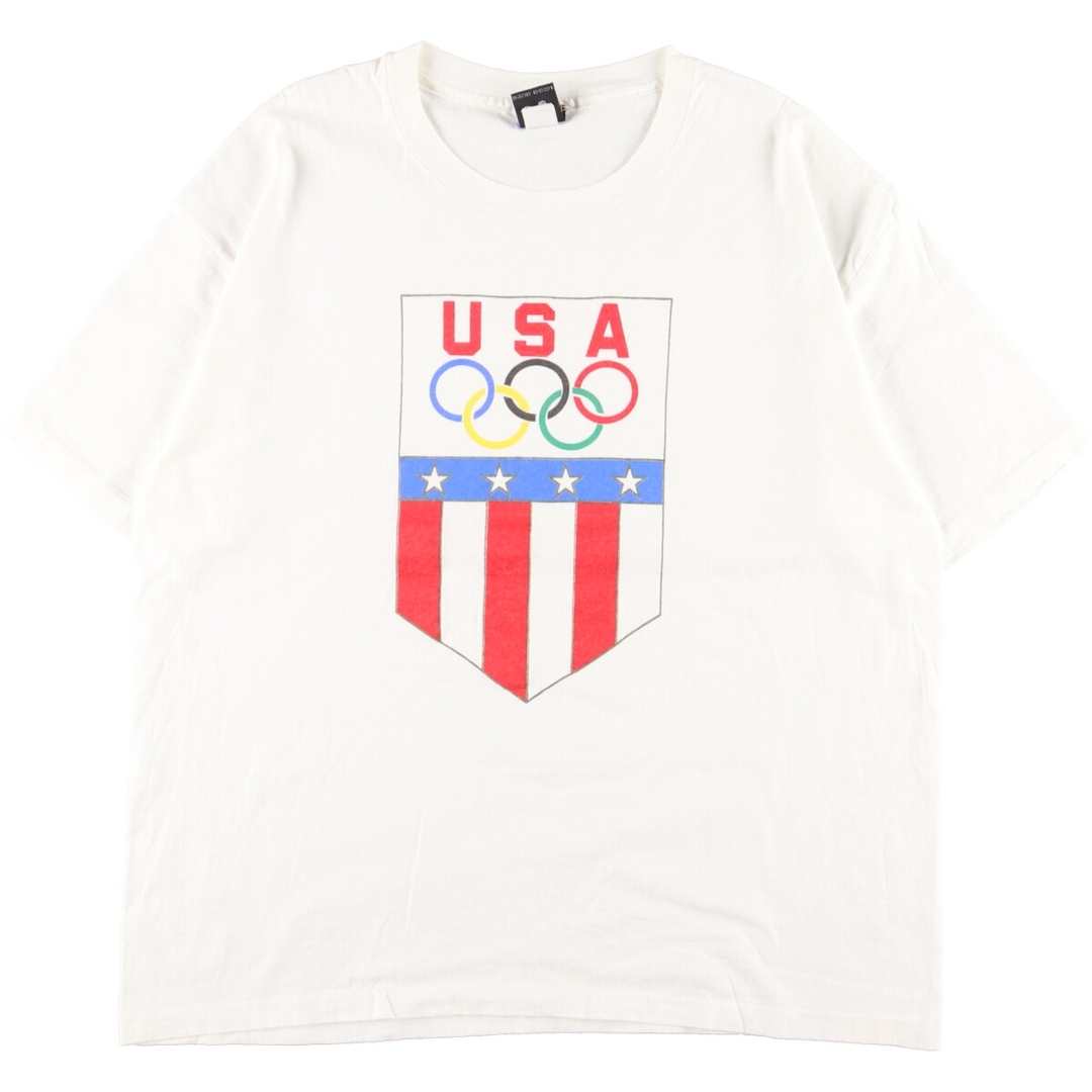 90年代 OLYMPIC オリンピック USAチーム スポーツプリントTシャツ USA製 メンズXL ヴィンテージ /eaa360870