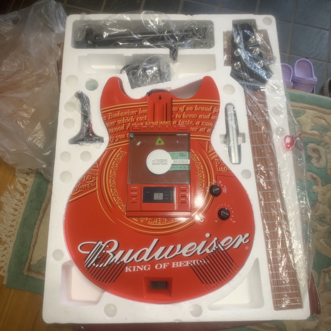 バドワイザー Budweiser ギタークラシックタイプ ラジオ付CDプレーヤー-