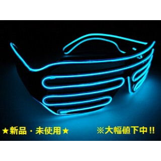 新品♪即購入OK♪3段階LEDサングラス（ブルー）♬インスタ・SNS・記念撮影♬(小道具)
