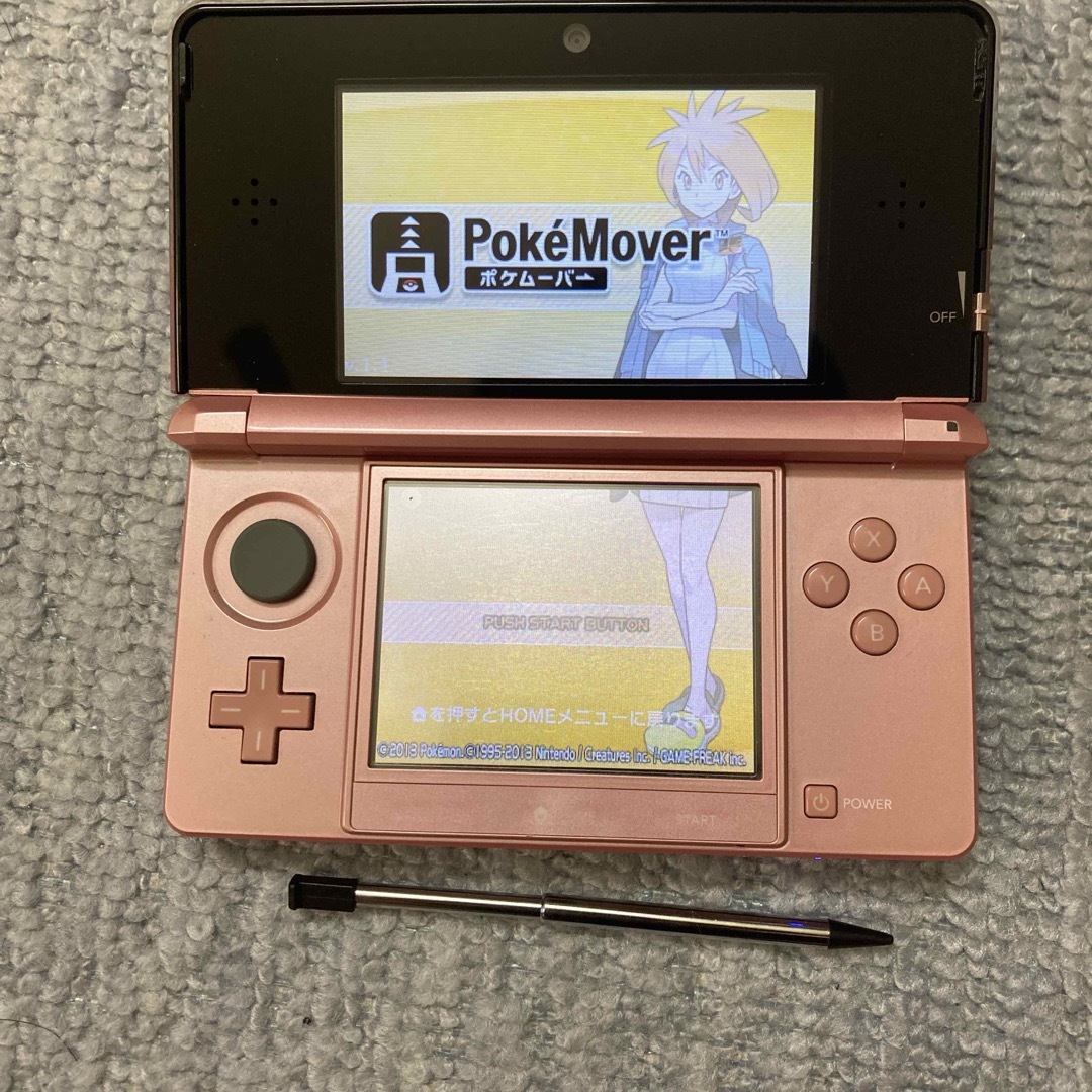 Nintendo 3DS本体 ミスティピンク動作品ポケモンバンク&ムーバー挿入