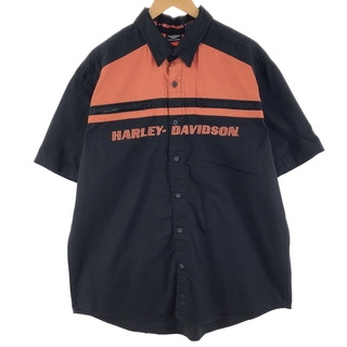 ハーレーダビッドソン(Harley Davidson)の古着 ハーレーダビッドソン Harley-Davidson 半袖 ワークシャツ メンズXL /eaa360583(シャツ/ブラウス(半袖/袖なし))