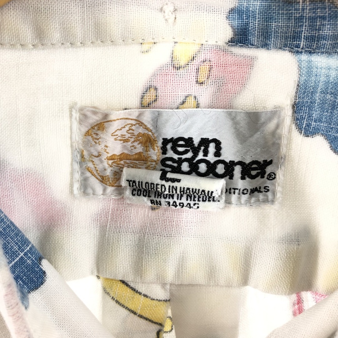 Reyn Spooner(レインスプーナー)の古着 80年代 レインスプーナー REYNSPOONER 金タグ ヌードタグ 総柄 ボタンダウン ハワイアンアロハシャツ ハワイ製 メンズL ヴィンテージ /eaa360717 メンズのトップス(シャツ)の商品写真