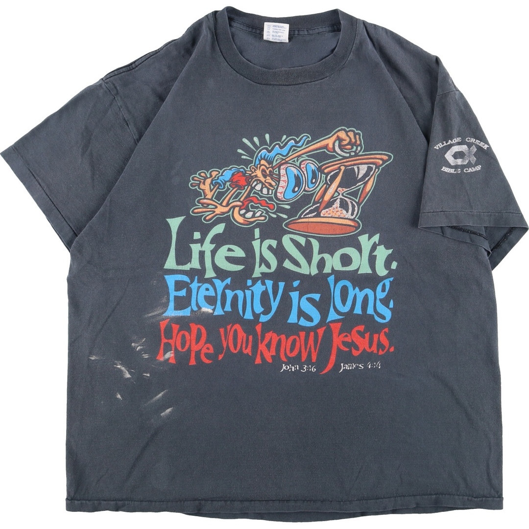 90年代 デルタ DELTA VILLAGE CREEK BIBLE CAMP 両面プリント プリントTシャツ USA製 メンズXL ヴィンテージ /eaa359236