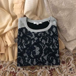 カルヴェン(CARVEN)のCARVEN navy ×grey summer Knit❤︎(カットソー(半袖/袖なし))