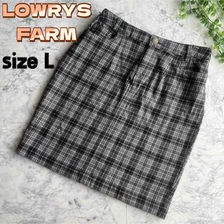 ローリーズファーム(LOWRYS FARM)のローリーズファーム チェック タイト ミニスカート ブラック サイズL(ミニスカート)