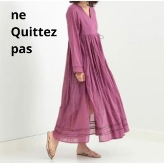 ヌキテパ(ne Quittez pas)のヌキテパ 2way カシュクール カーディガン ロング ワンピース パープル(ロングワンピース/マキシワンピース)