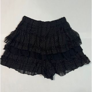 アクシーズファム(axes femme)のaxes femmeアクシーズファム 黒フリルスカンツ(ひざ丈スカート)