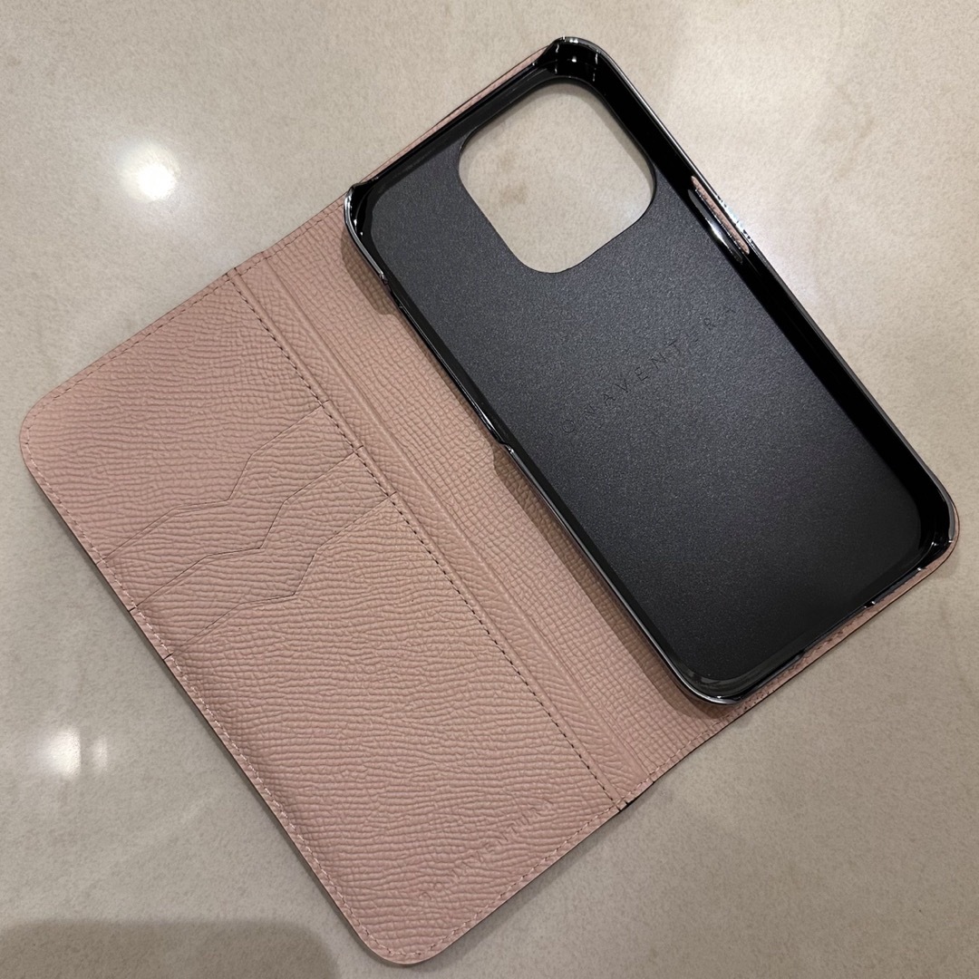 ボナベンチュラ iphone14pro ダイアリーケース エトープ シェルピンク