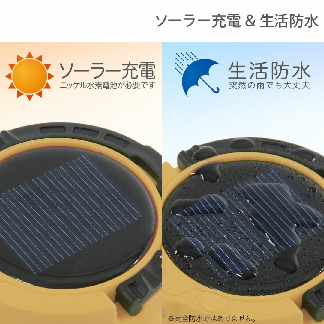【色: タンカラー】DODディーオーディー LED ソーラー ポップアップ ラン