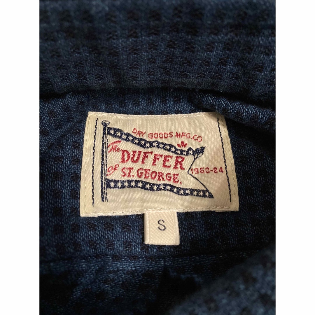 The DUFFER of ST.GEORGE(ザダファーオブセントジョージ)の【定価15,400円】ライン入りリブ袖 インディゴドビーシャツ S メンズのトップス(シャツ)の商品写真