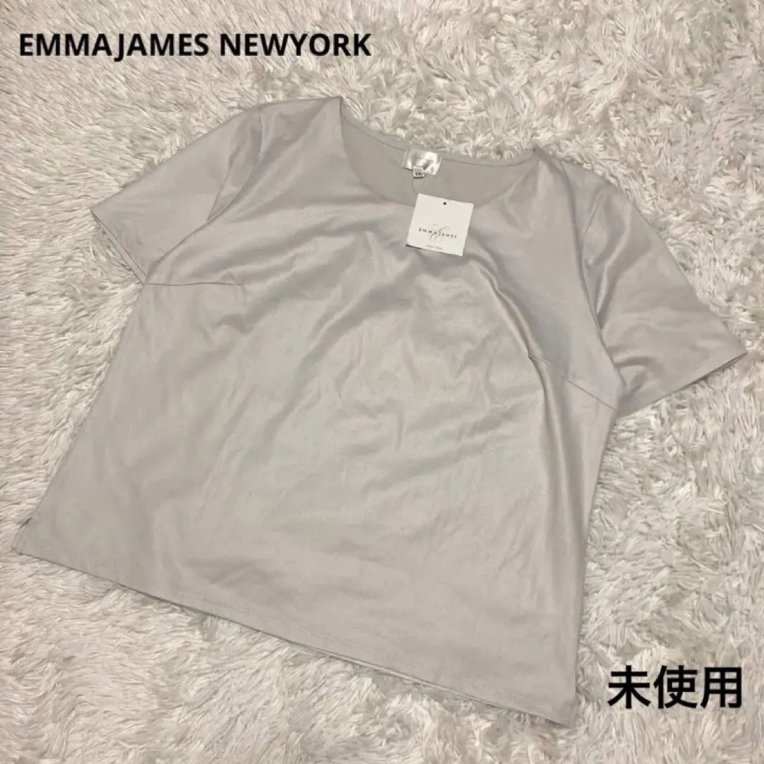 EMMAJAMES(エマジェイム)のタグ付き未使用 EMMAJAMES NEWYORK カットソー 大きいサイズ レディースのトップス(カットソー(半袖/袖なし))の商品写真