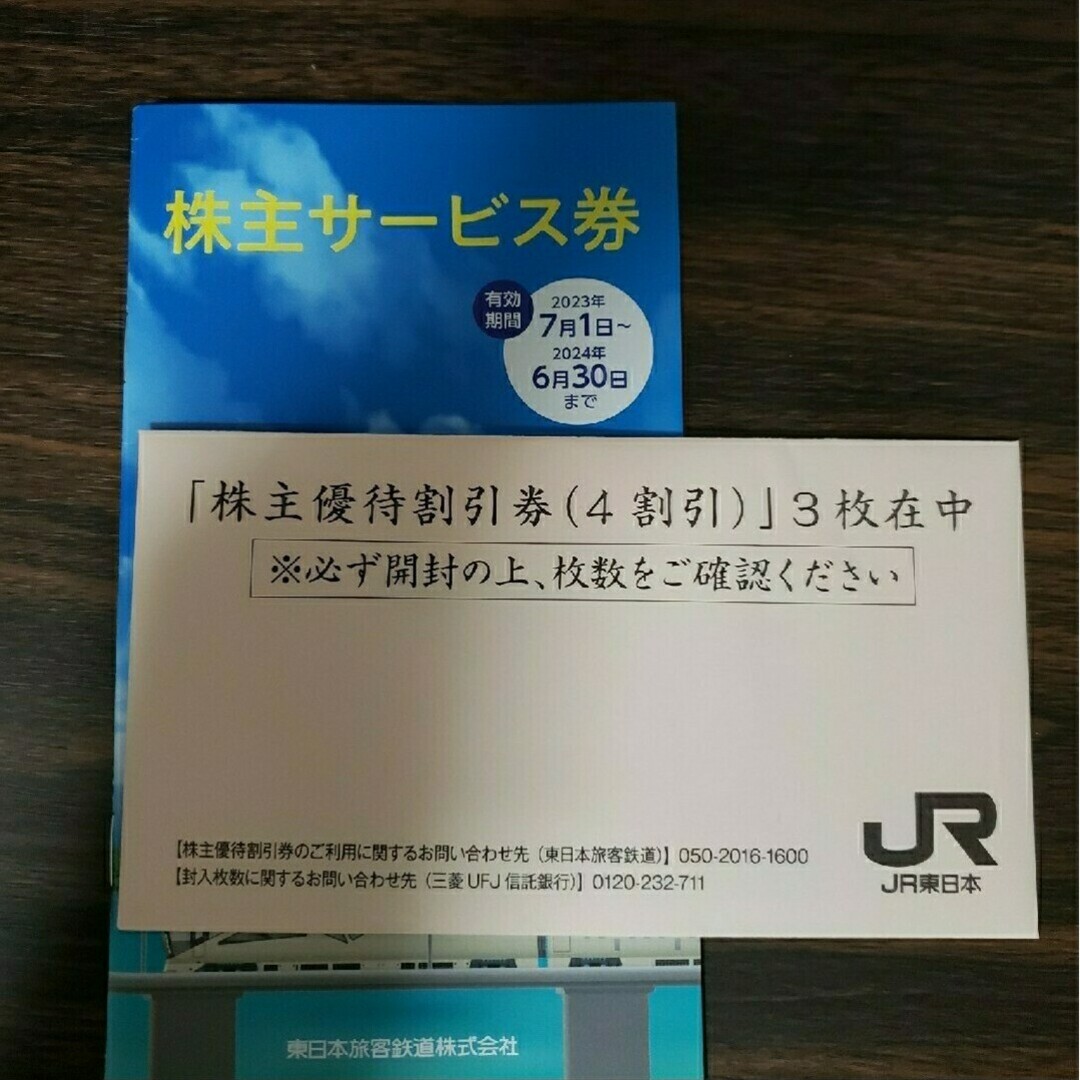 JR東日本株主優待割引券3枚JR東日本株主サービス券1冊