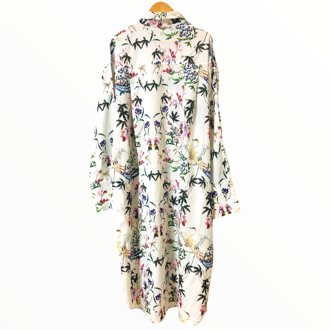 Ameri VINTAGE - 【美品】AMERI 花鳥柄ロングシャツワンピース Ameri VINTAGE - 【美品】AMERI 花鳥柄ロングシャツワンピース