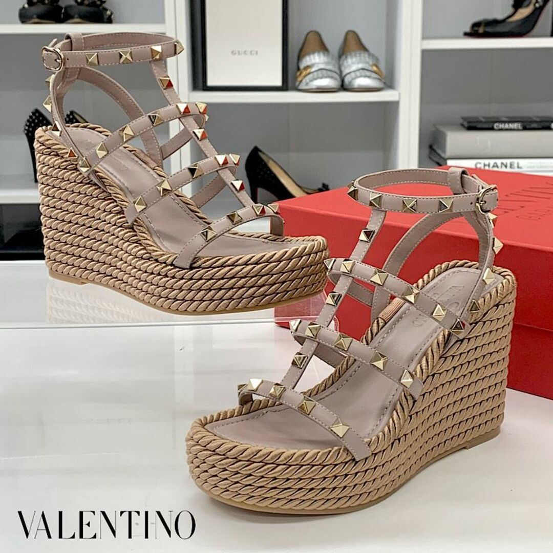 VALENTINO ヴァレンティノ　ロックスタッズ　ウェッジサンダル