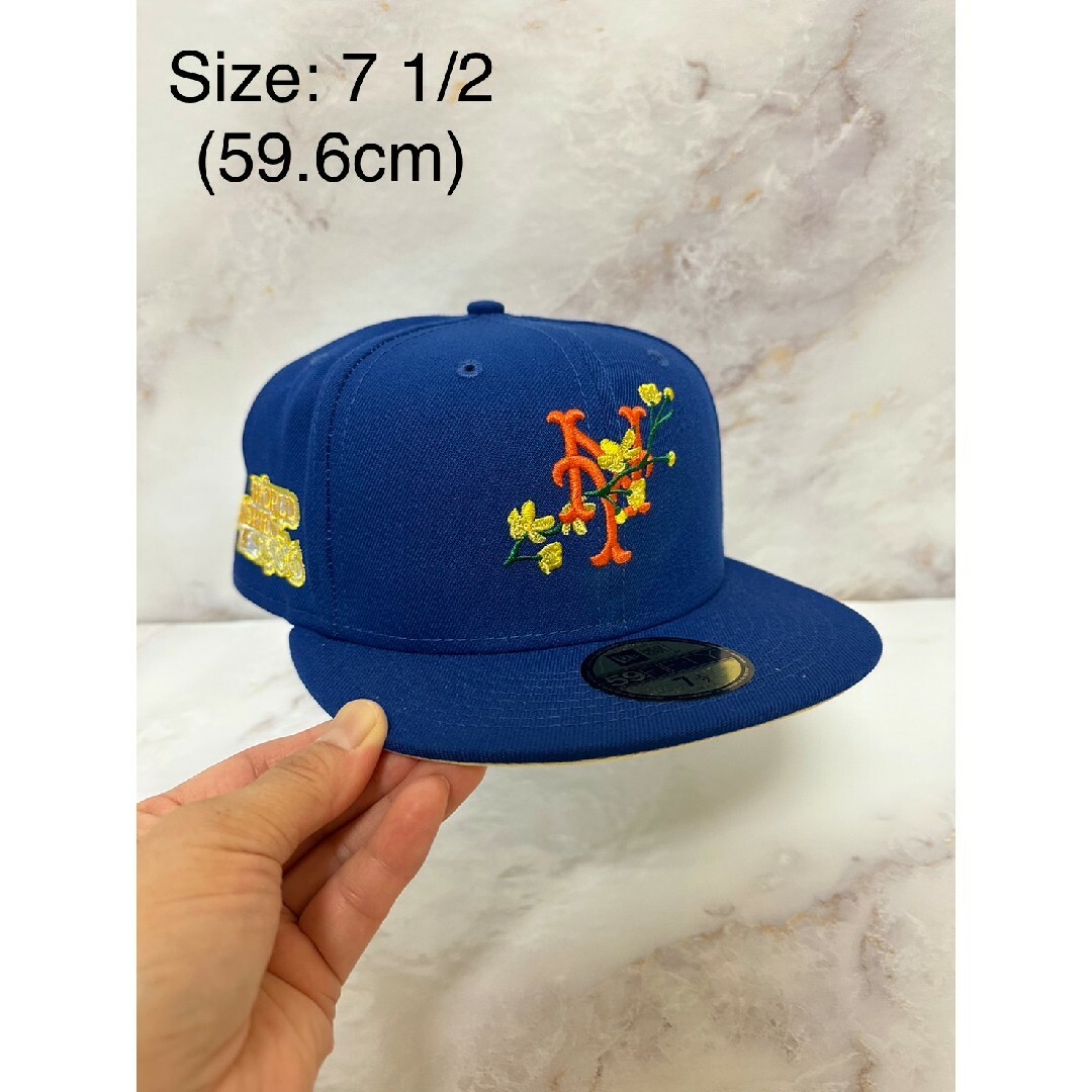 Newera 59fifty ニューヨークメッツ フラワー刺繍 キャップ