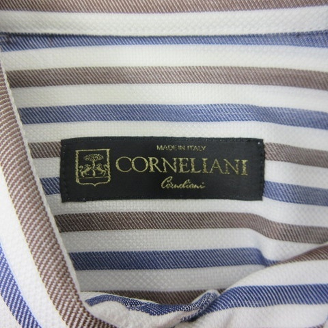 コルネリアーニ Corneliani シャツ 半袖 ストライプ 39 □GY09の通販