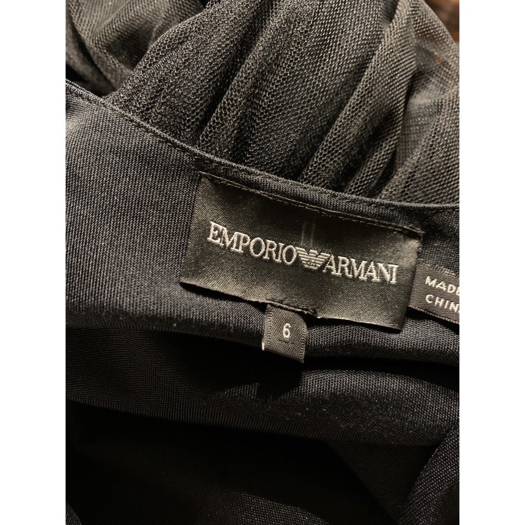 Emporio Armani(エンポリオアルマーニ)の正規品★エンポリオアルマーニ★キャミソールワンピース★黒★チュール★レイヤード レディースのワンピース(ひざ丈ワンピース)の商品写真